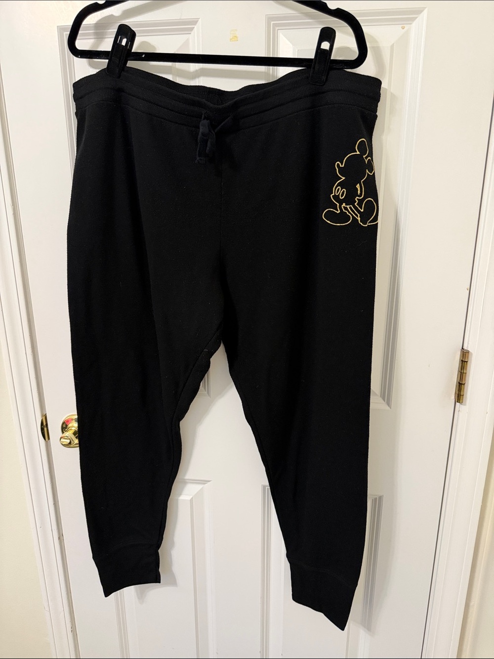 Disney Women’s Black Sweatpants with Mickey Miuse Outline - 3X